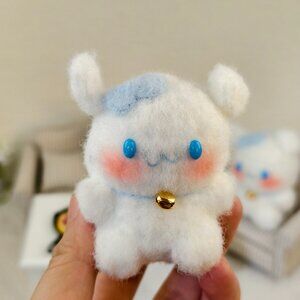 Handmade Amigurumi Crochet Cinnamoroll with a Bell Plushie